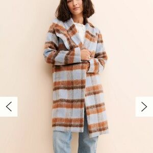 If By Sea Plaid Ruffled Overcoat